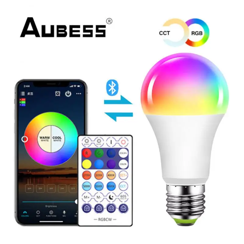 

Color Changing Light A19 Led Group Control Timing Ac110/220v50hz Light Bulb Microphone App Remote Control Smart Home Smart Bulb