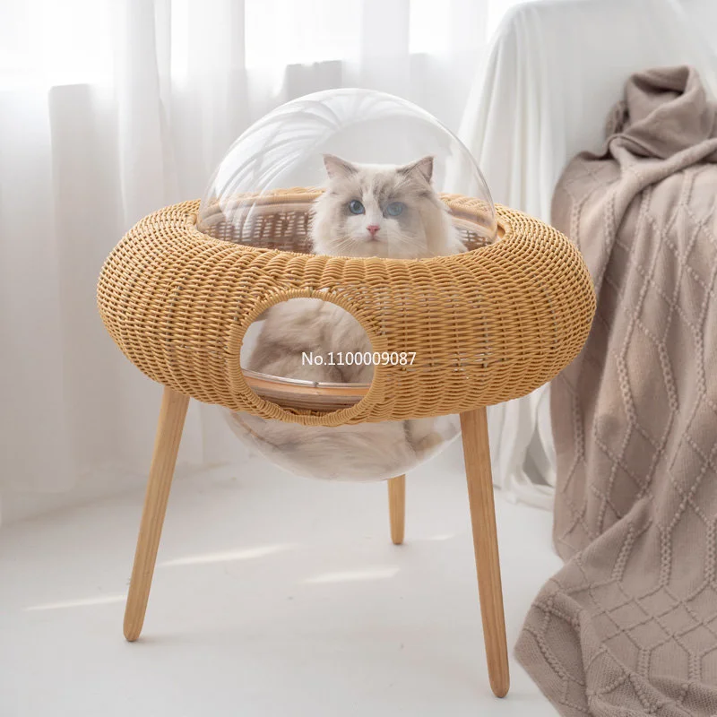 

Four seasons universal cat bed sofa summer net red rattan weaving cat house tent can be disassembled and washed pet supplies