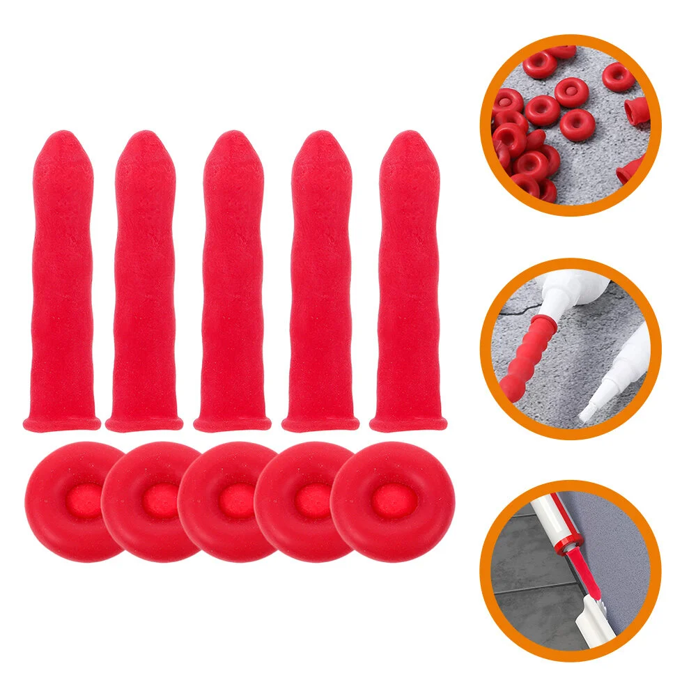 

10 Pcs Glass Plastic Mouth Cover Latex Caulk Caps Sealing Open Caulking Tube Emulsion Saver Tubes Covers