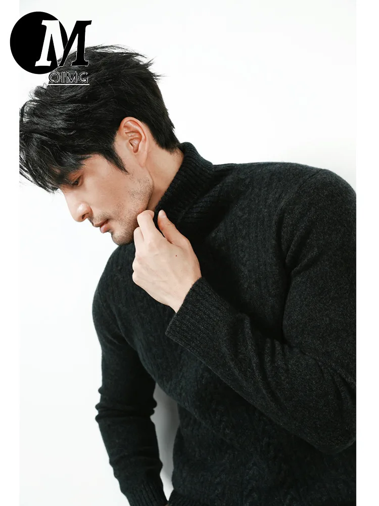 [OIMG] Осенне-зимний пуловер 2024 регулируемый высокий воротник шерстяной теплый