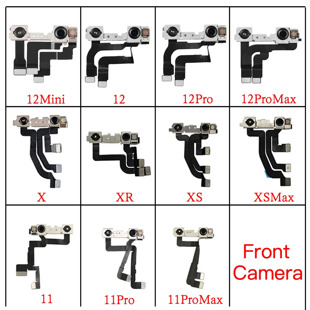 Передняя камера для телефона X XR XS 11 12 Mini Pro Max Модуль камеры лица Гибкий кабель без