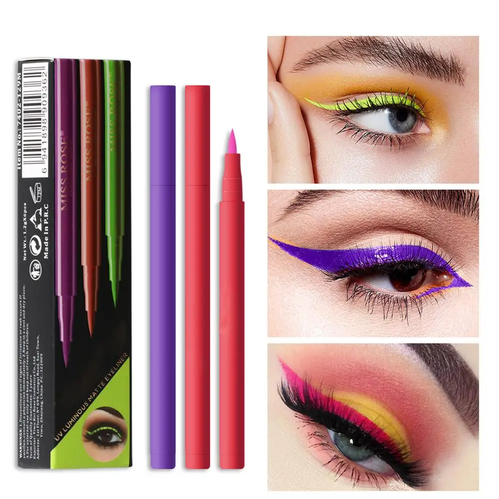 

6pcs Portable Liquid Eyeliner Pencil Long Lasting Quick Dry Smudge-proof Liquid Eye Liner Pen Cosmetic Tools