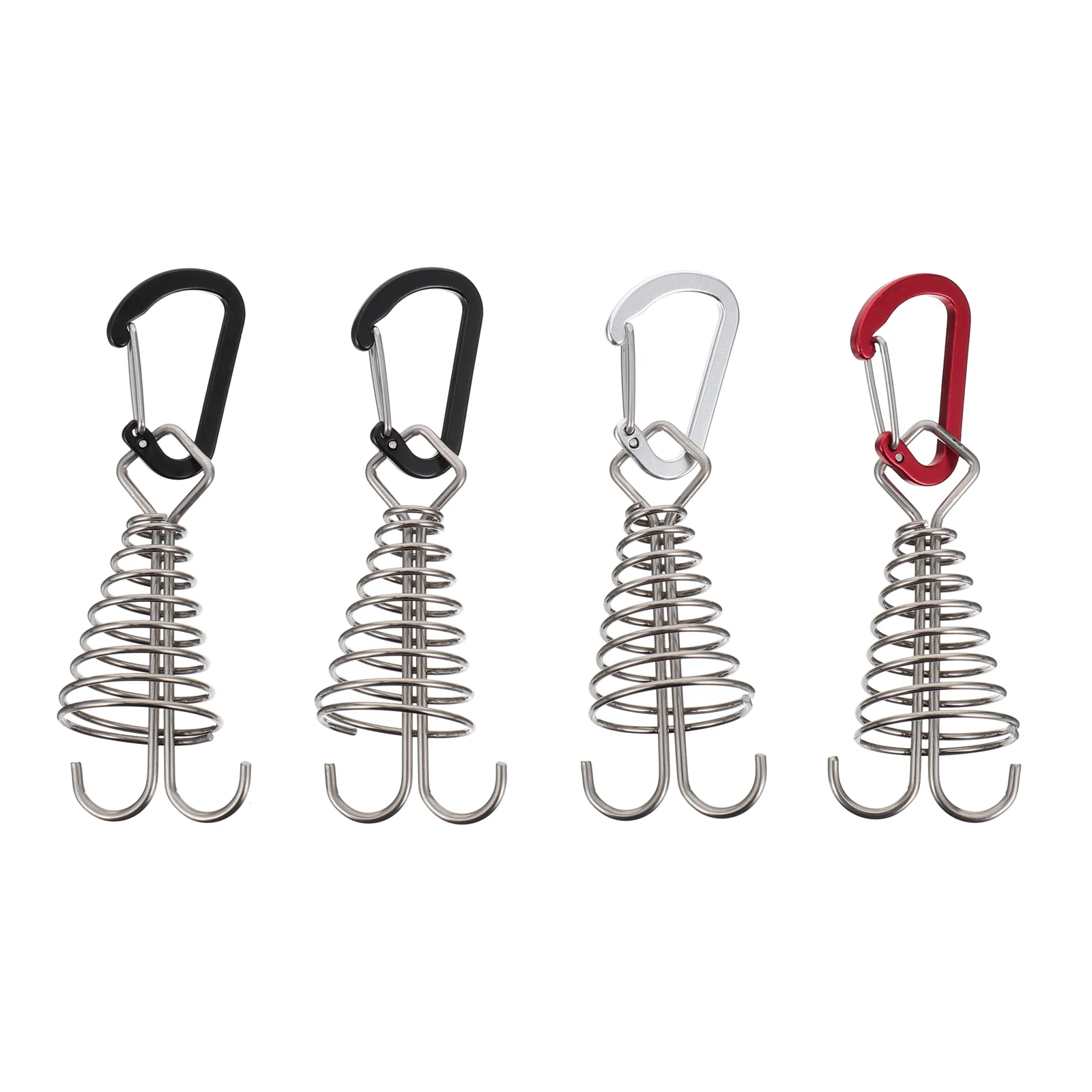 

4Pcs Outdoor Camping Tent Wind Rope Buckle Wooded Deck Fixing Buckle Spring Hook
