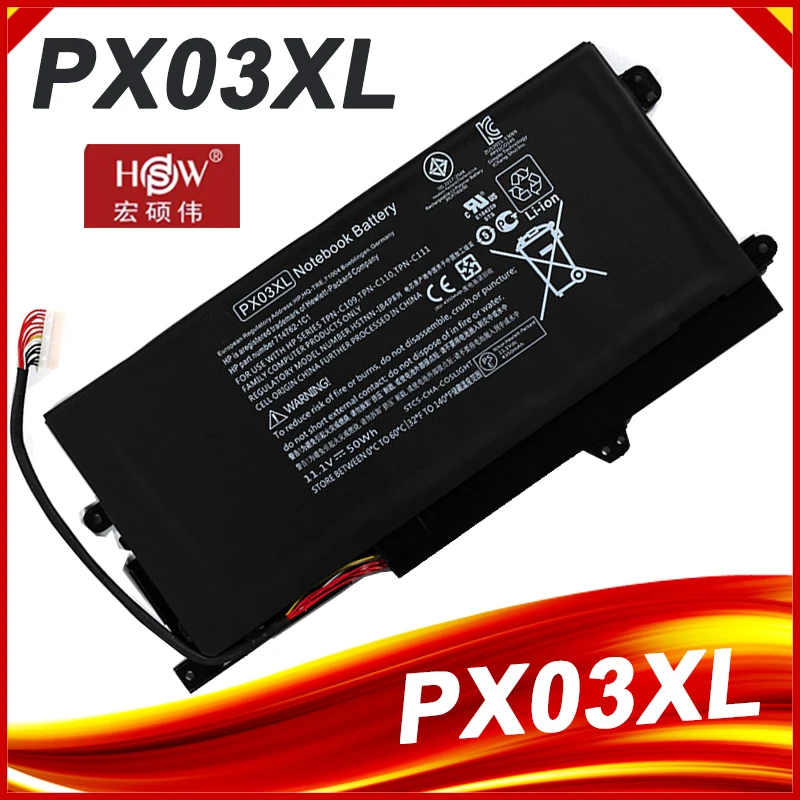 

PX03XL Battery For HP ENVY M6-K K010dx 714762-2c1 714762-421 Hstnn-lb4p Tpn-c109 c110 c111 K002TX SLEEKBOOK ENVY 14