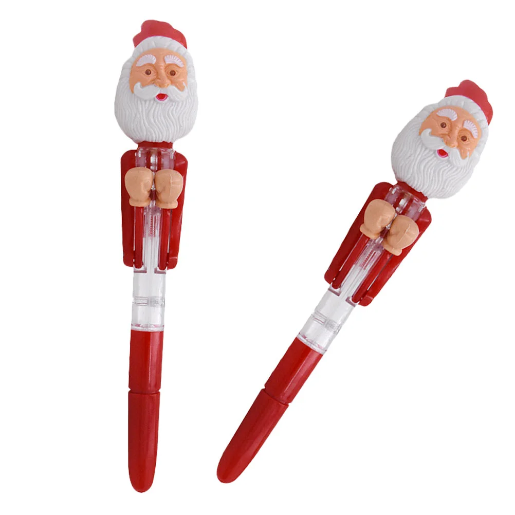 

2 Pcs Old Man Boxing Pen Destress Gifts Ballpoint Pens Toys Christmas Present Students Ball-Point Plastic
