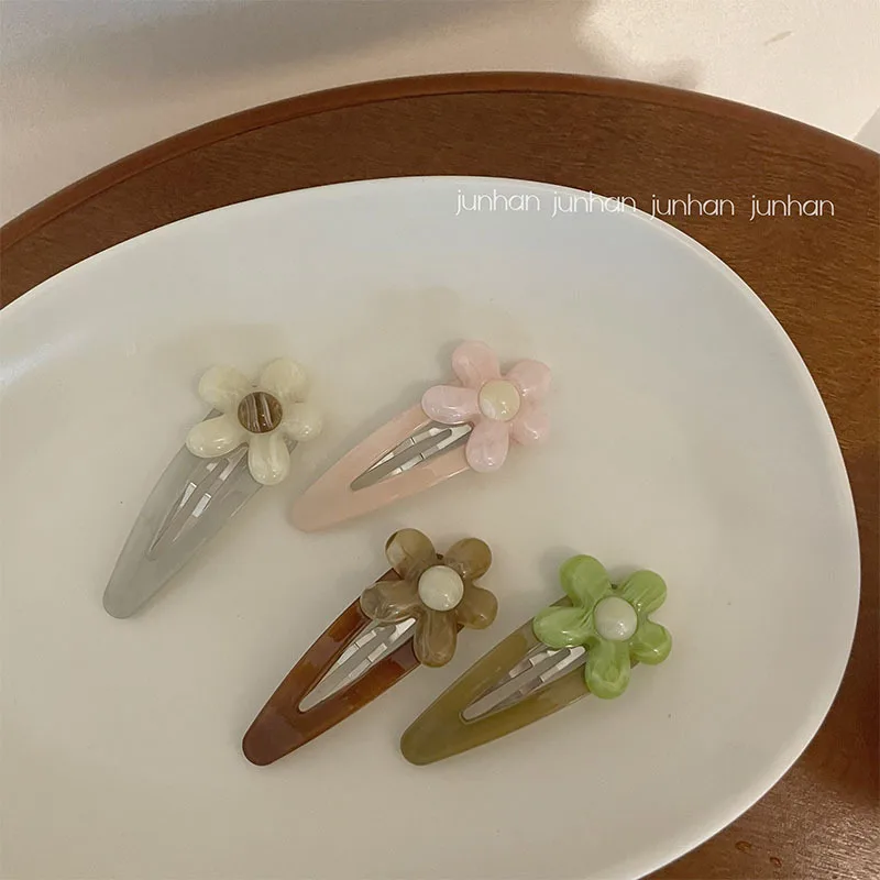 

Korea cute color flower broken hairpin headgear sweet Sen hairpin female side clip bangs hairpin BB clip