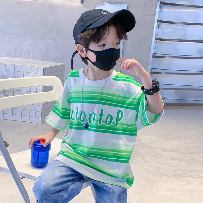 

Boys' tide T-shirt summer 2022 new Korean version of CUHK T-shirt boys handsome and foreign.