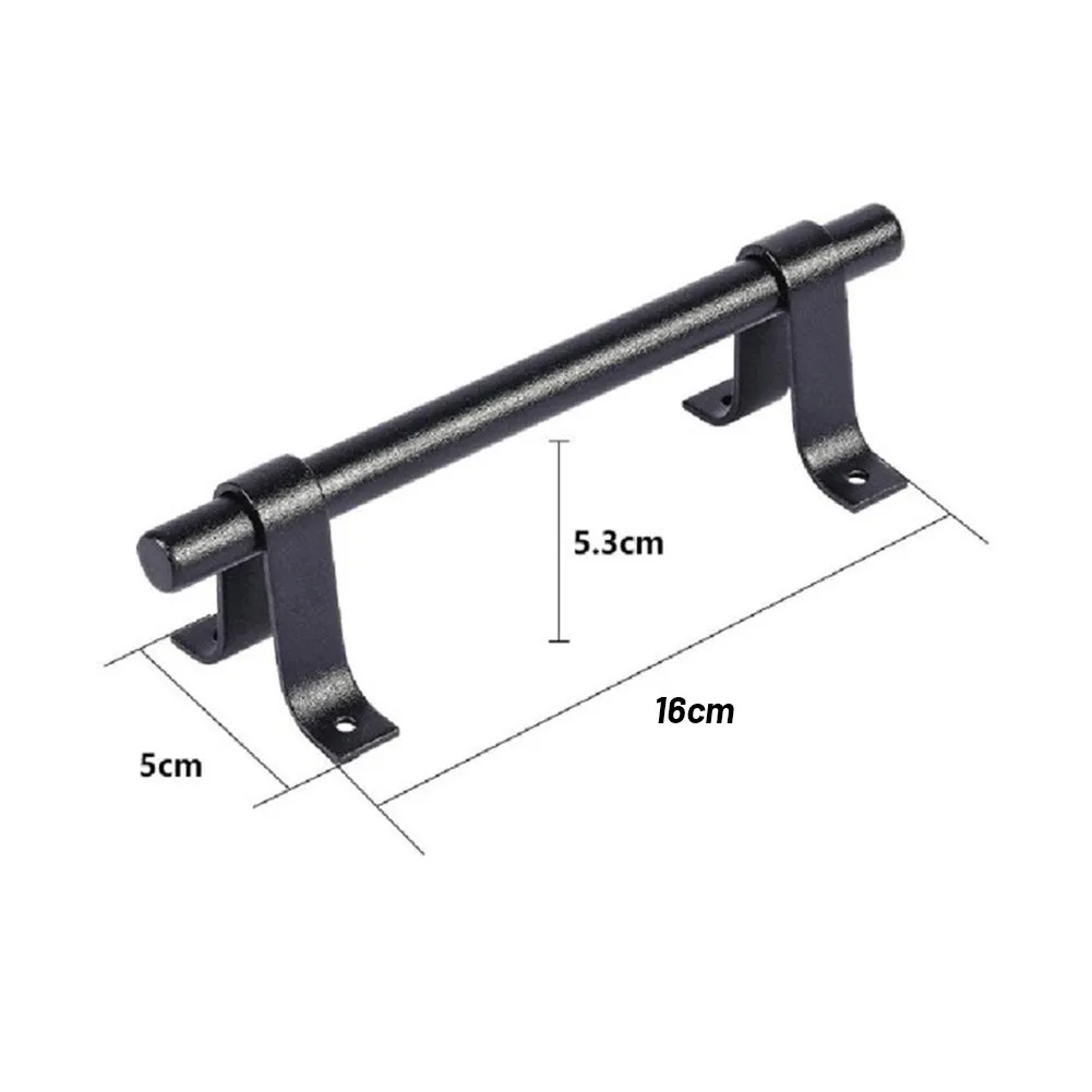 

Home Door Handle Household Black Carbon Steel Barn Sliding Old Vintage Hardware Knobs Security Safety Practical