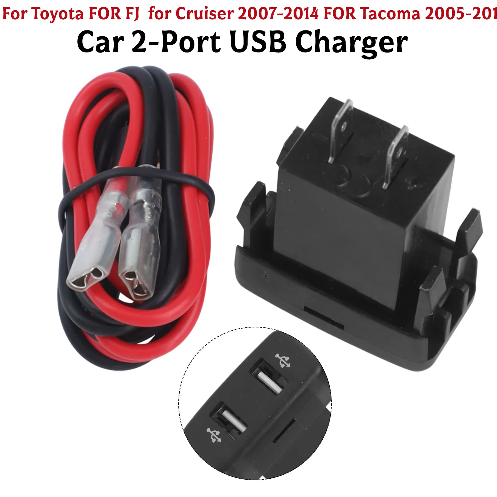 

Автомобильное 2-портовое зарядное устройство с двумя USB-портами для Toyota 4runner/Prado 120 Series 2003-2009 FJ Cruiser 2007-2014 2005-2014 и т. Д.