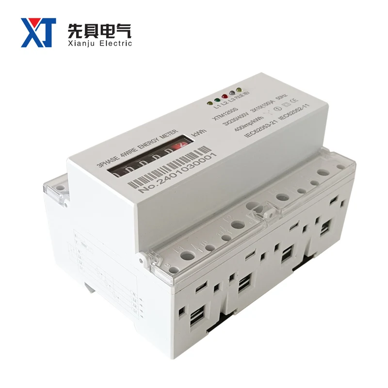 Трехфазный измеритель энергии XTM1250S цифровой в 4 провода цвет белый фотография