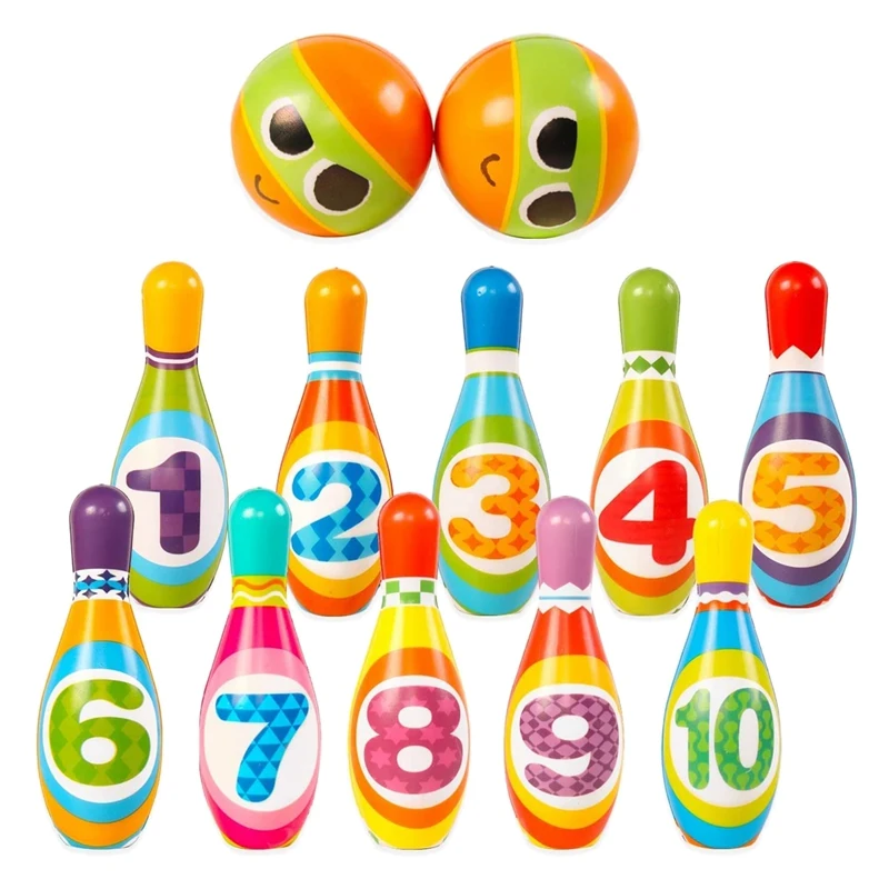 

Kids Bowling Ball Set Toddlers Toys With Number 10 Soft Bowling Pins Outdoor Indoor Toys Sport Game Gift For Boys Girls