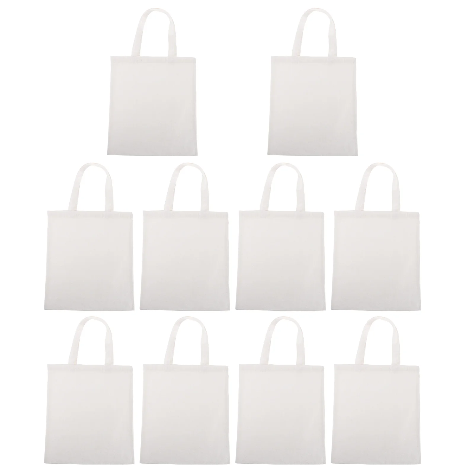 

10 Pcs Thermal Transfer Canvas Bag Grocery Bags Cloth Shopping Tote Blank Pouch Sublimation Washable