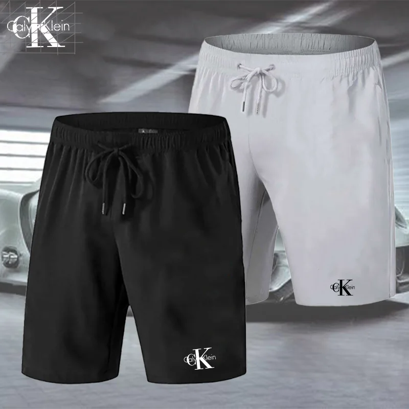 

2022 Fashion Print Summer Shorts Men's Loose Casual Luxury Brand Polyester Breathable Men's Comfortable Beach Shorts Two Pack