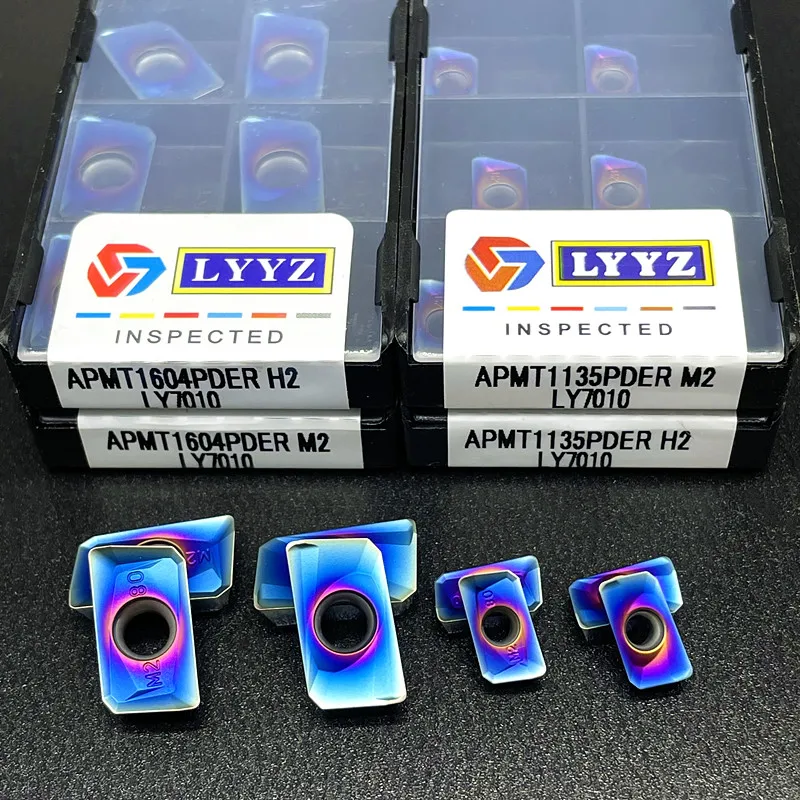 

APMT1135PDER H2 APMT1135PDER M2 APMT1604PDER H2 M2 Нано-синий режущий инструмент из твердого сплава Фрезерный инструмент с ЧПУ APMT 1135 Концевой фрезерный инструмент