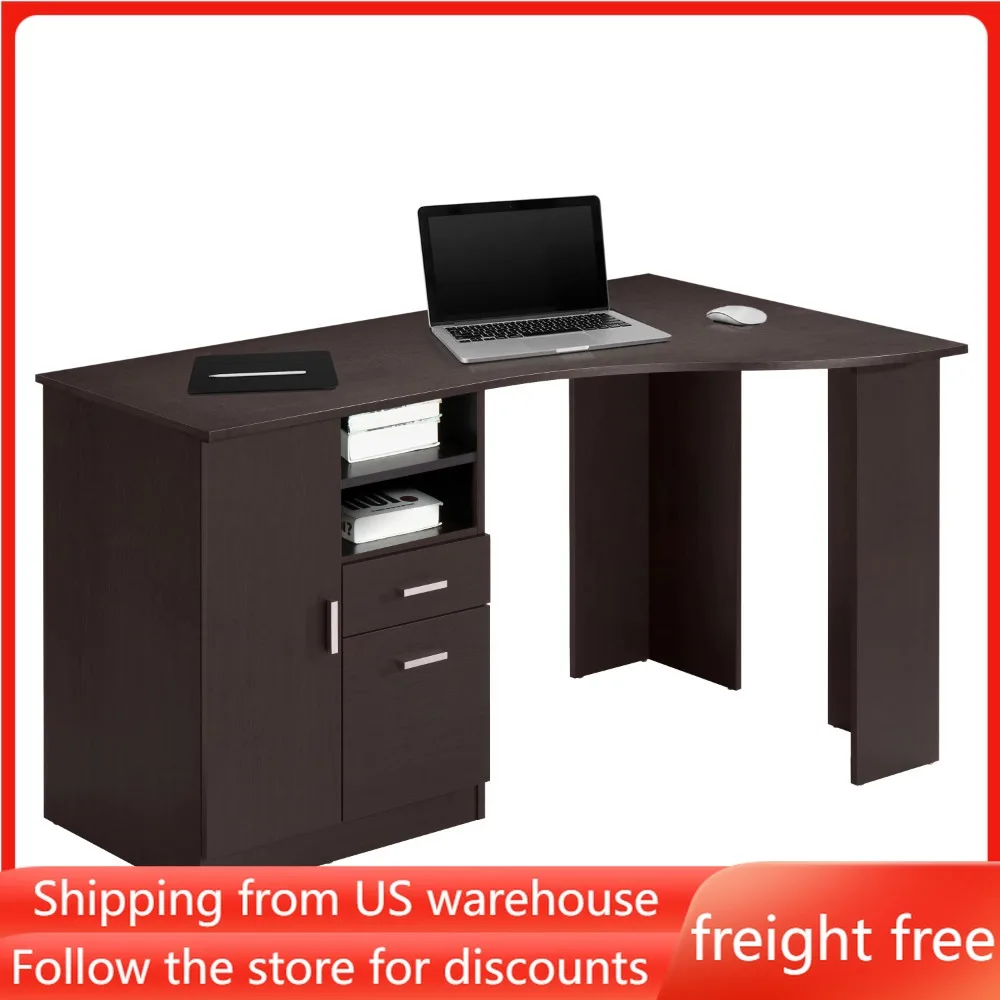 

Стол компьютерный игровой для спальни, классический белый офисный стол со столешницей для хранения, эспрессо, бесплатная доставка