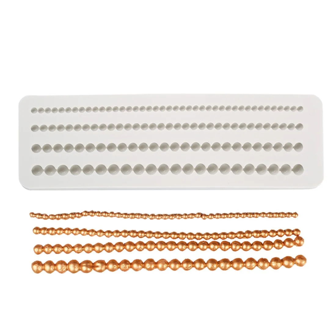 Силиконовая форма в форме жемчужной 3D цепочки, кухонные инструменты для украшения выпечки, форма для помадки, шоколада, желе, мусса, глины, смолы