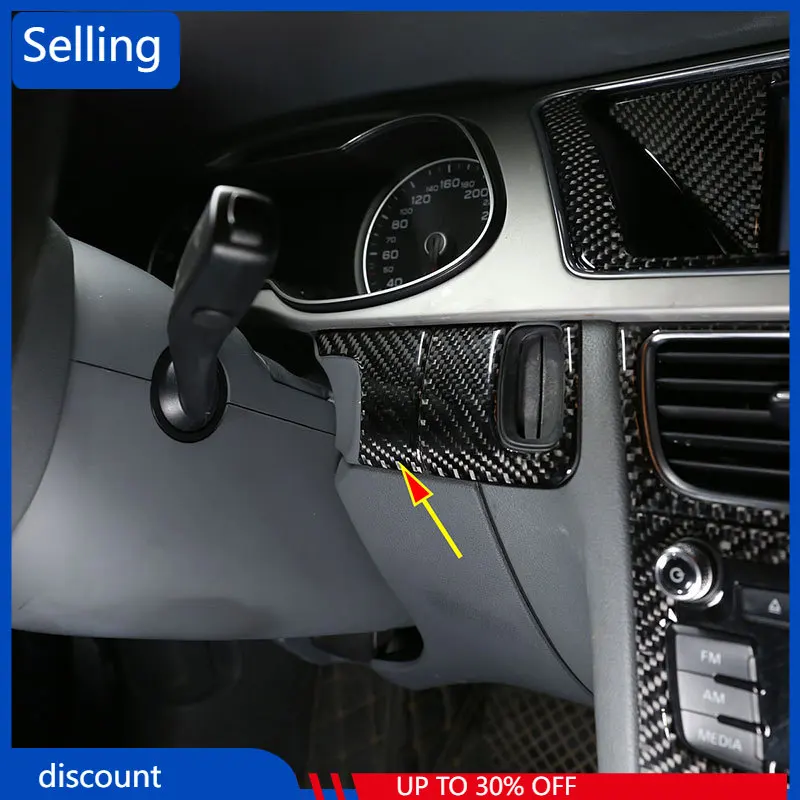 Car Accessories Interior Car Keyhole Side Panel 3D Protection Sticker  Decoration For Audi A4L / A5 2009-2016 Real Carbon Fiber