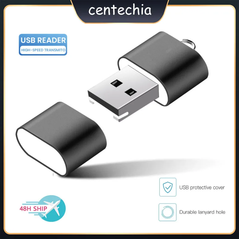 

New For Laptop Memory Card Usb Adapter Mini Usb Tf Card Adapter High-speed Usb2.0 Card Reader Aluminum Car Accessories Portable
