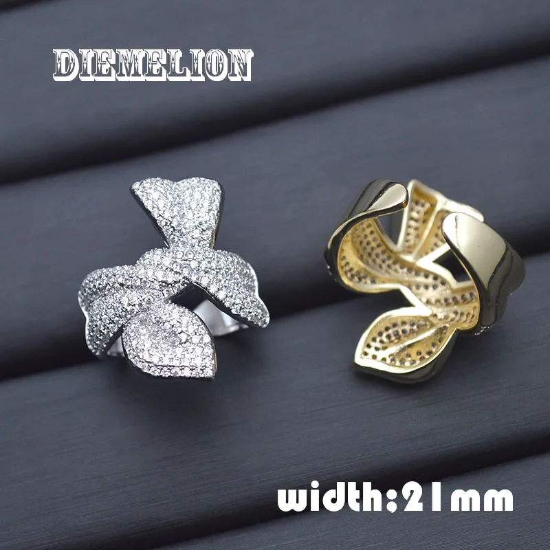 

Eternity Bow Shape CZ Ring for Women Engagement Wedding Party Delicate Charm Gold/Silver Color Bowknot Rings Statement Jewelry