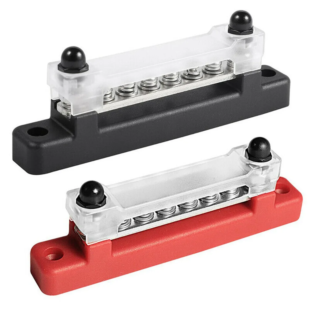

6 Terminal Bus Bar Kit 150A 48V 300V AC /48V DC Distribution Red&black
