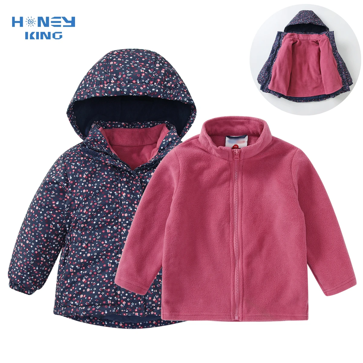 2 шт./комплект Детская флисовая куртка 3 в 1