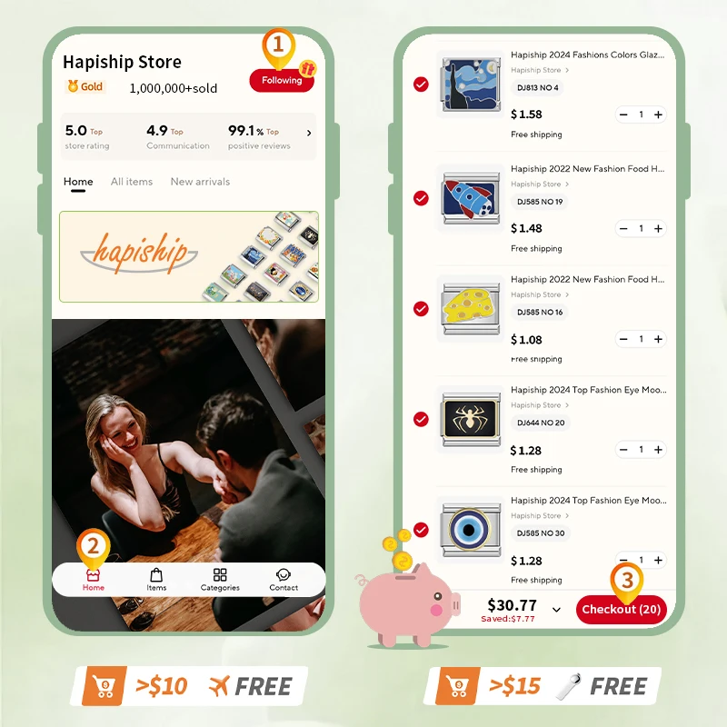 Hapiship женская оптовая продажа блестящие листья CZ для девочек итальянские