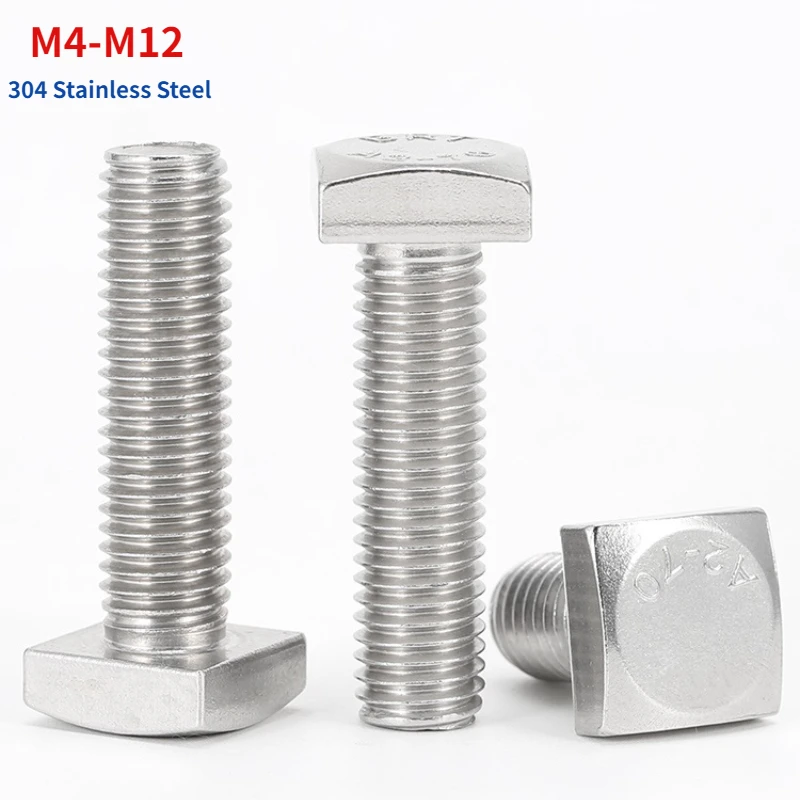 

M4 M5 M6 M8 M10 M12 GB35 304 A2 Stainless Steel Square Foursquare Quadrate Shape Type Head Screw Bolt