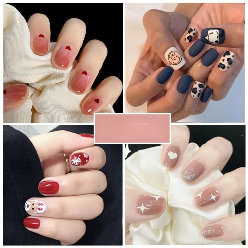 

New Nail Stickers Fake Nails Piece Hand Nail Sticker Removable Frosted Long Nail Piece Finished Product Nail Tip Artifical Nails