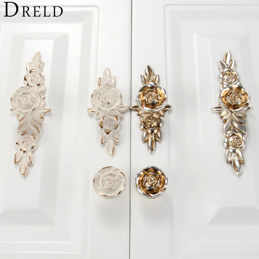 

DRELD Furniture Handles Rose tiradores para cajones Door Pulls Dresser Drawer Kitchen Cupboard Handle Cabinet Knobs and Handles