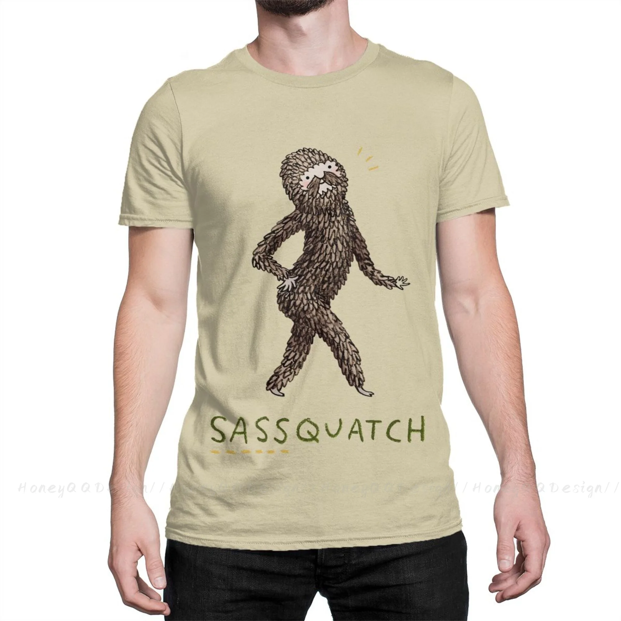 Camiseta Sasquatch para hombre, Camisa de algodón con cuello redondo, camiseta Original