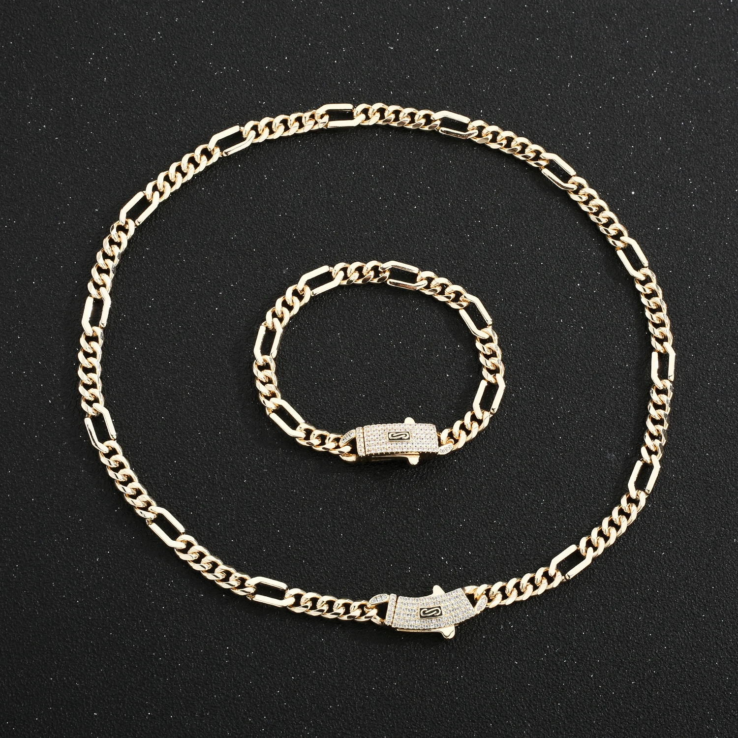 Классическое ожерелье Монако набор браслетов прямоугольное с инкрустацией в