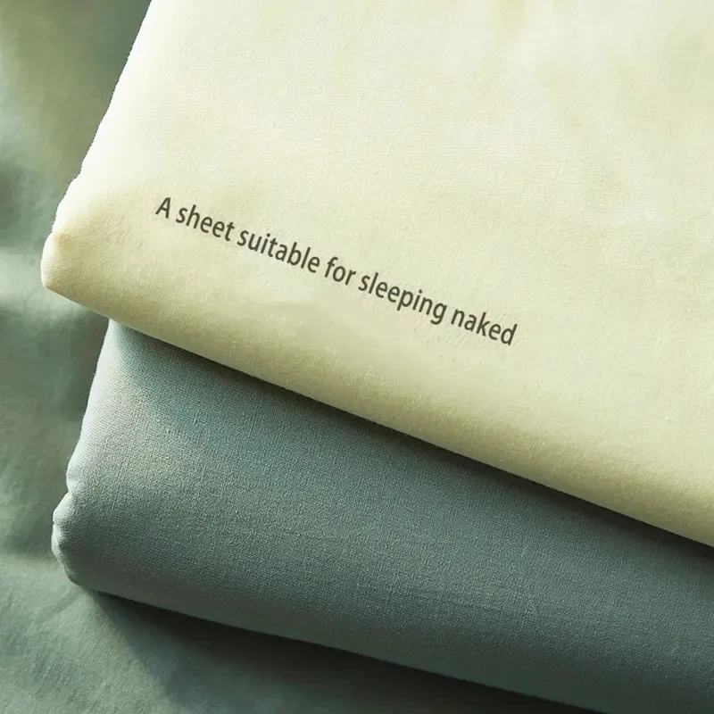 

100% Cotton Cover Fitted Bed Sheet Flat Solid Color Adjustable Bed Cover For Single Double King Queen (No Pillowcase)