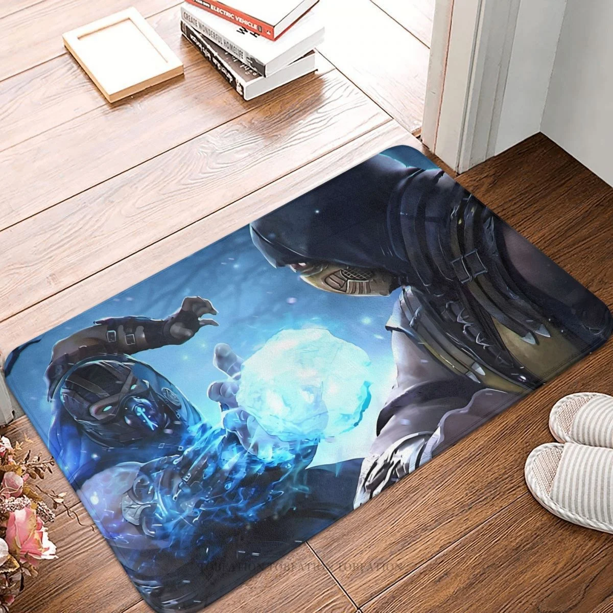 

Game Mortal Kombat Bathroom Mat Subzero And Scorpion Doormat Flannel Carpet Outdoor Rug Home Decor