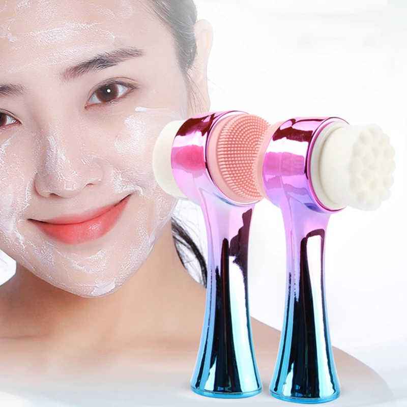 Силиконовая щетка для очищения кожи 2 в 1 щетки лица массажер очищающее средство