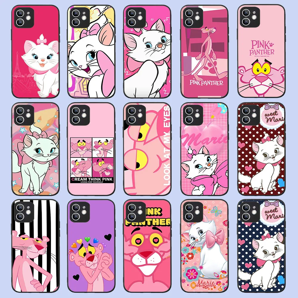 

SJ-53 Pink Panther Marie Silicone Case For Samsung A10 A10S A20 A30 A40S A20S A50 A70 A70S A6 A8 A03S A13 A33 A53 A9 A7 Plus