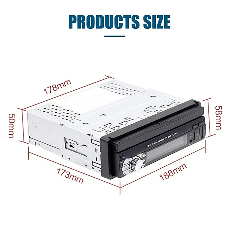 Выдвижной Экран для автомагнитолы 7-дюймовый автомобильный MP5-плеер 1 Din с
