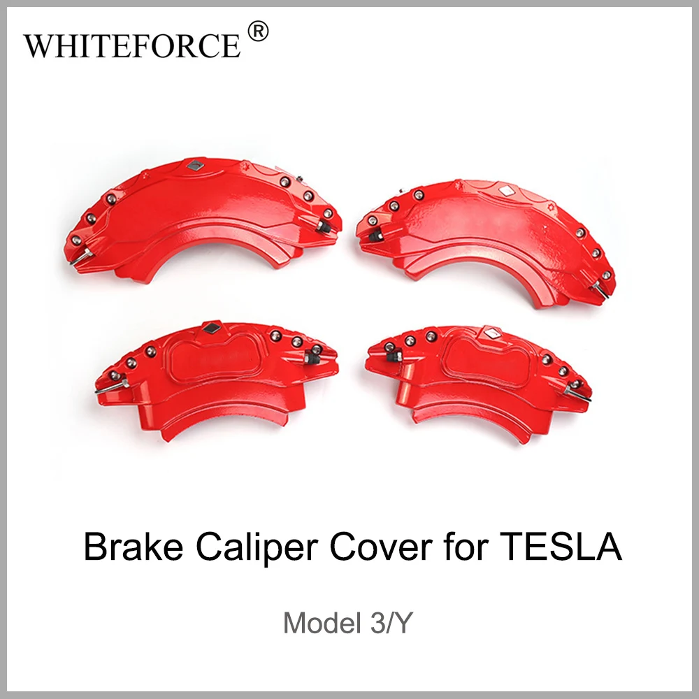 

Для Tesla Model 3 18/19 дюйма, модель Y 19/20 дюйма, чехлы для суппорта, совместимые чехлы для автомобильных тормозных суппортов Tesla, автомобильные аксе...