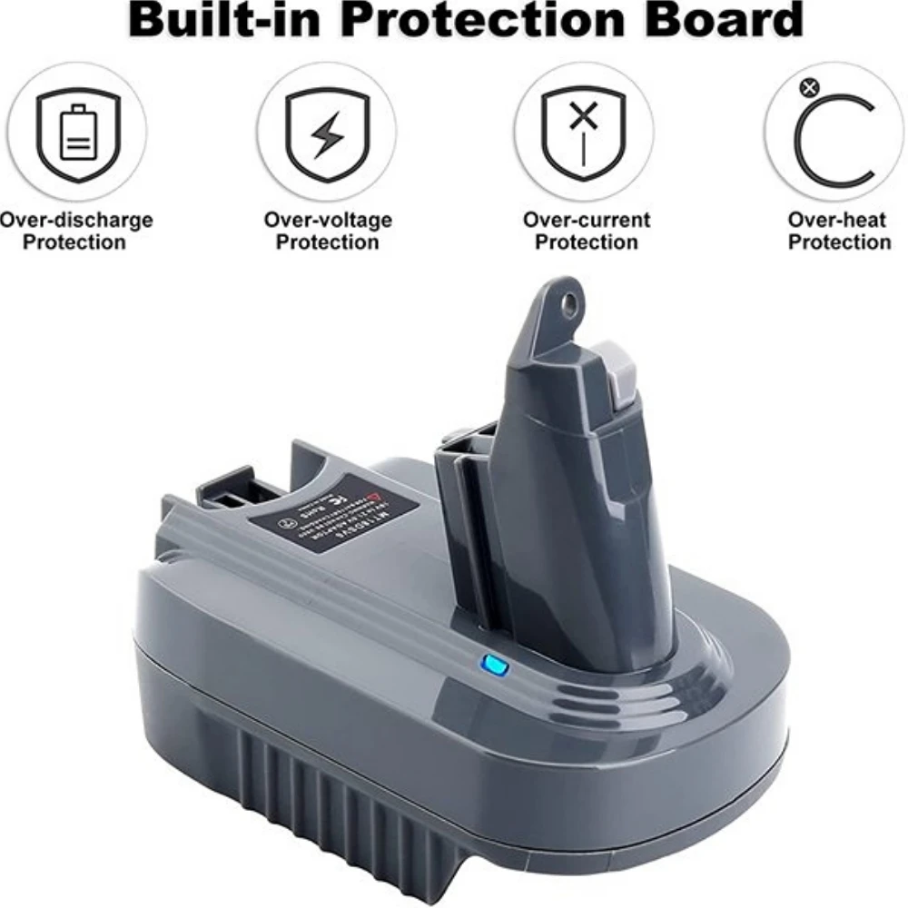 

Адаптер для аккумулятора Makita 18 в LXT, преобразователь литиевой батареи в беспроводной пылесос Dyson V6, MT18DSV6, адаптер, электроинструменты