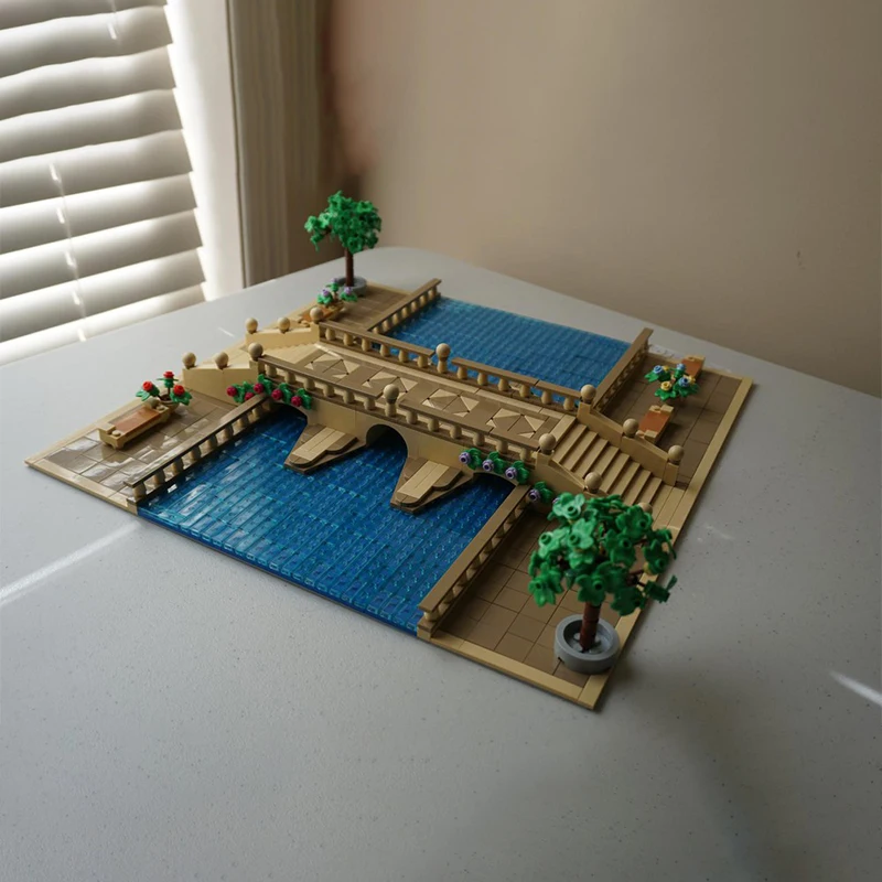1291 деталь MOC Star Battle Theed Bridge, модель из строительных блоков, архитектурное ремесло, художественная коллекция, подарок на день рождения, творческое DIY, образовательный набор (art.: 3920dcd1d2b2c) - 3920dcd1d2b2c