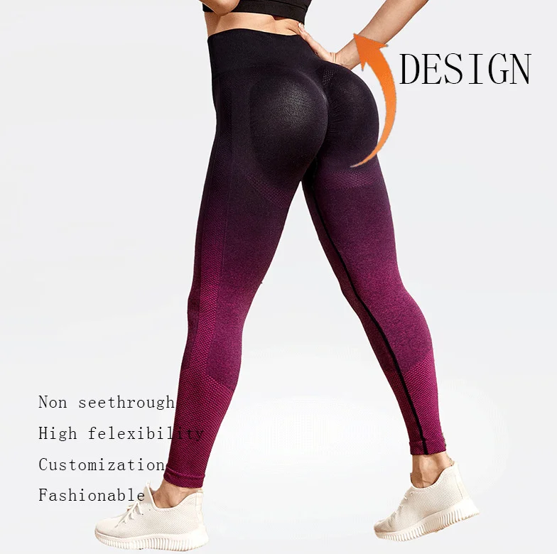 

Весенне-летние градиентные спортивные штаны для йоги фитнес с высокой талией эластичные леггинсы женские мягкие трикотажные брюки с высок...