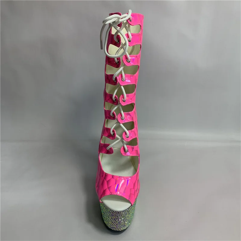 Клубная обувь для стриптиза элегантные пикантные полусапожки на очень высоком