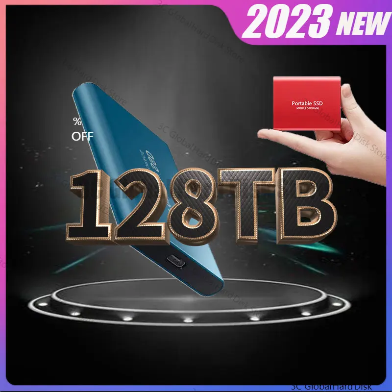 100% Original External SSD 2TB 1TB 128TB Mobile Solid State Hard Drive USB 3.1 Typc-C Portable hd 1tb pra pc Laptop desktop