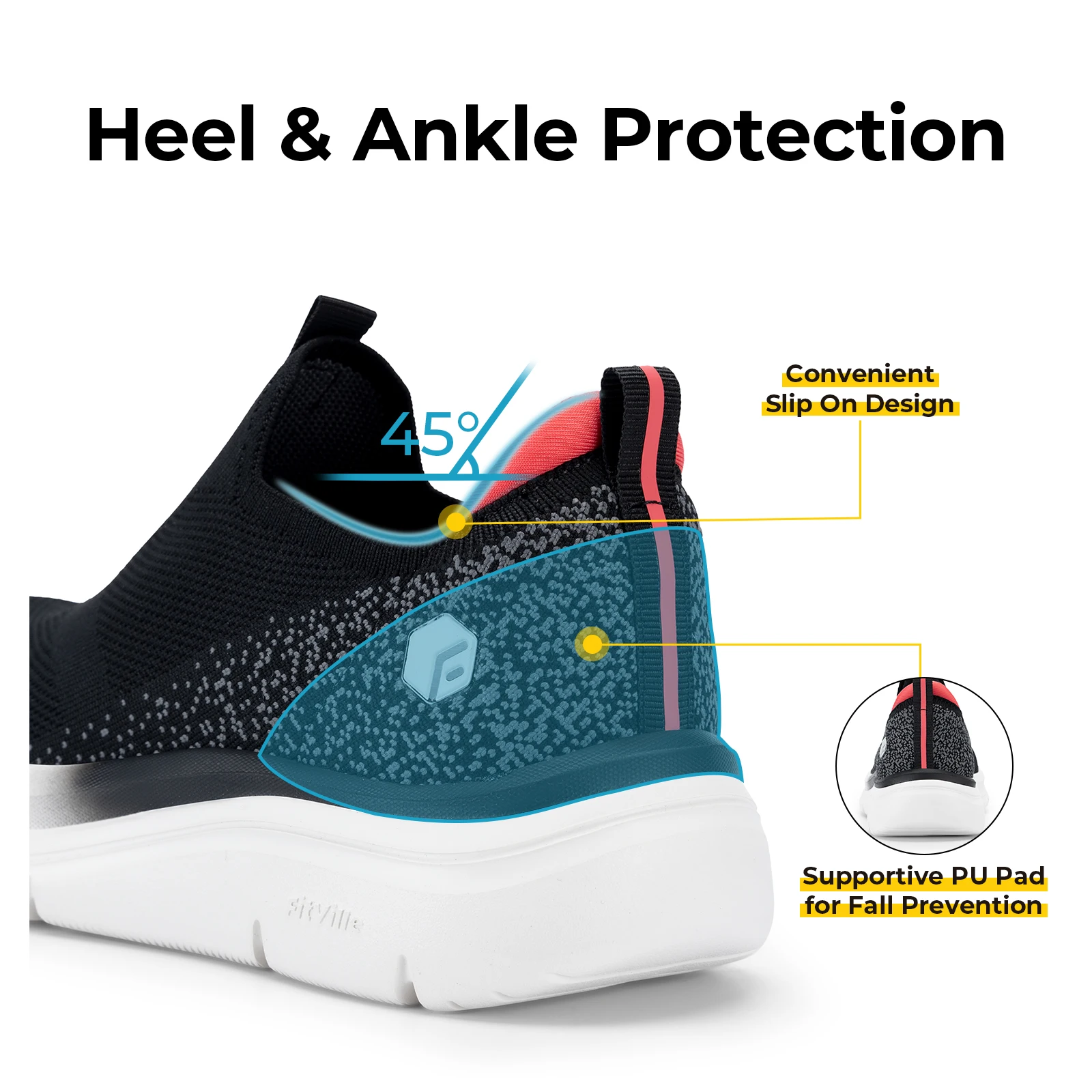 Женские кроссовки FitVille на толстой подошве прогулочные кеды легкие дышащие для