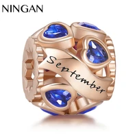 ningan new creative september birthstone charm 925 sterling silver anniversary birthday gift for wife friend yourself