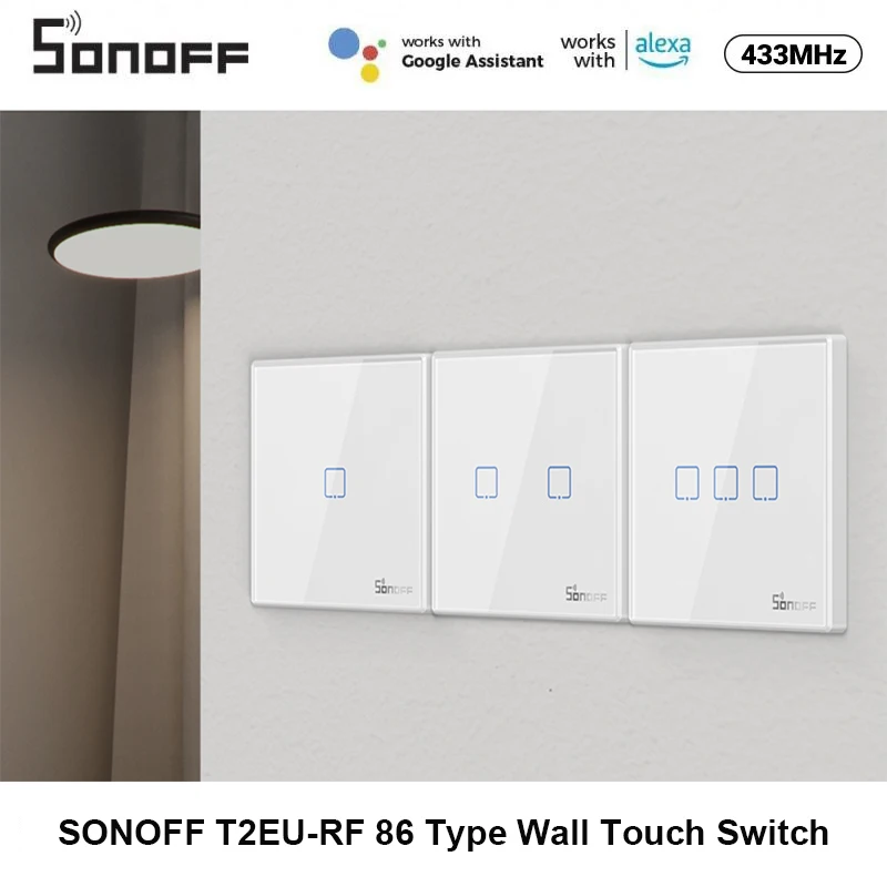 

Смарт-выключатель SONOFF T2EU-RF 86, 433 МГц, беспроводной, с дистанционным управлением