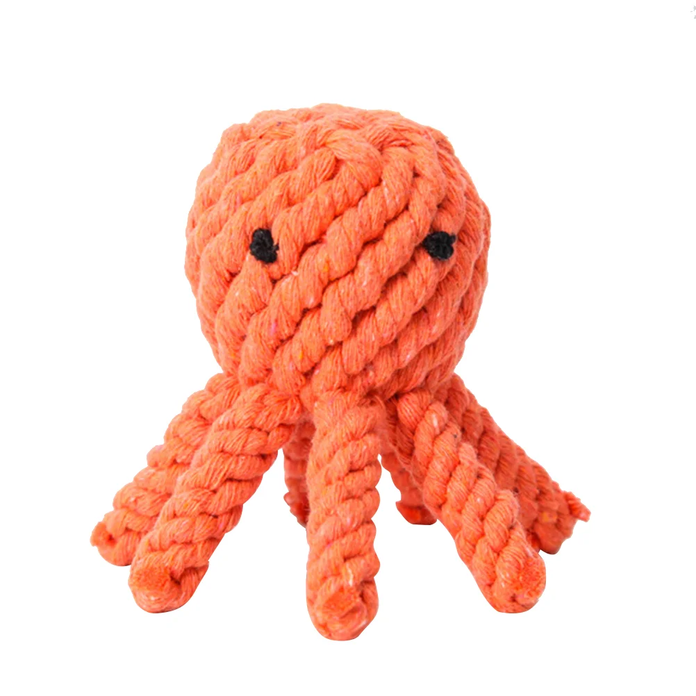 

Teething Bite Cotton Rope Chew Octopus Shape ( Orange )