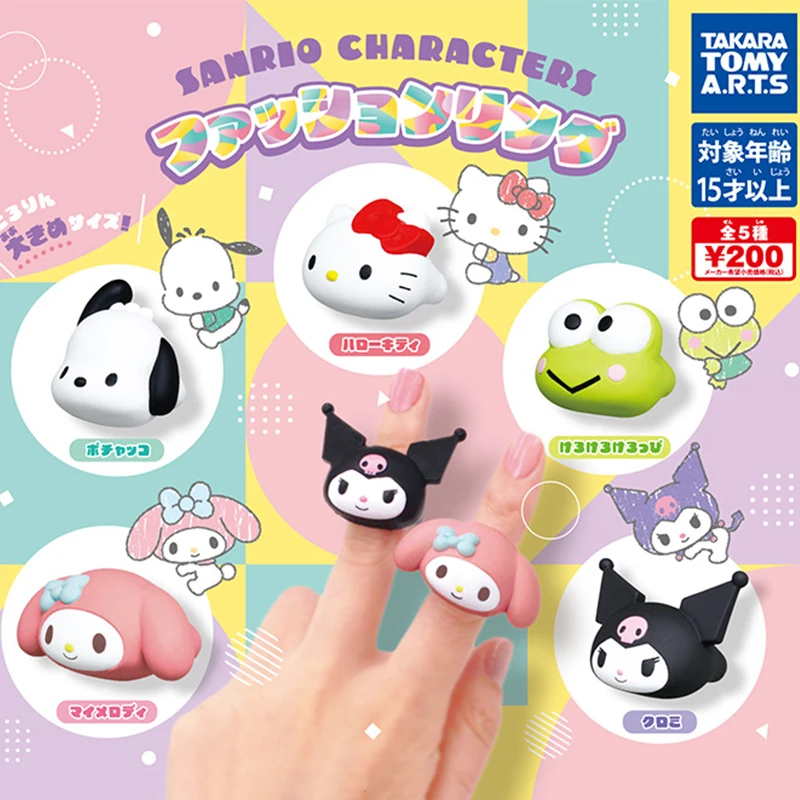 

Japan Genuine T-ARTS Anime Gashapon Toys Cute Kawaii Sanrio HelloKitty Rings Cartoon Figures Model Decoration Kids Gifts