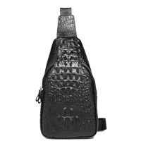 double zipper large capacity chest bag mens genuine leather wear resistant messenger bag high quality single shoulder backpack