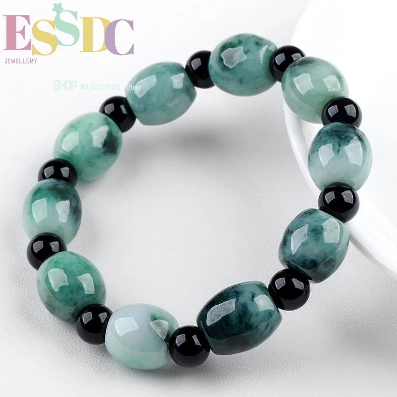 

Natural Class a Burmese Emerald Women Jadeite Passepartout Lucky Bracelet Fashion Jade Jewelry Wholesale