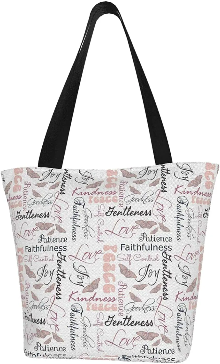 

Butterflies Extra Large Canvas Beach Travel Reusable Grocery Shopping Tote Bag Market Portable Storage Handbags